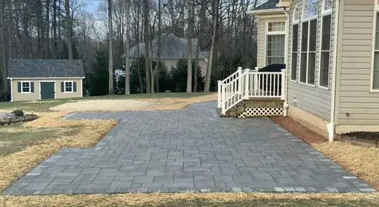 hardscaping (stone patio in backyard)