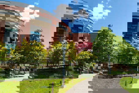 a brick university building.