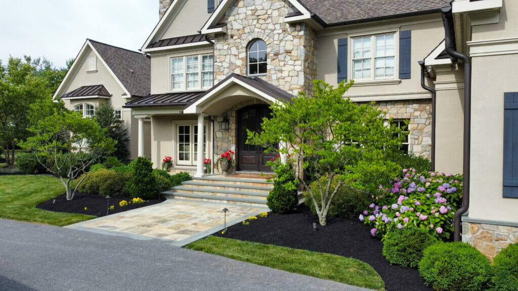 A meticulously landscaped home 